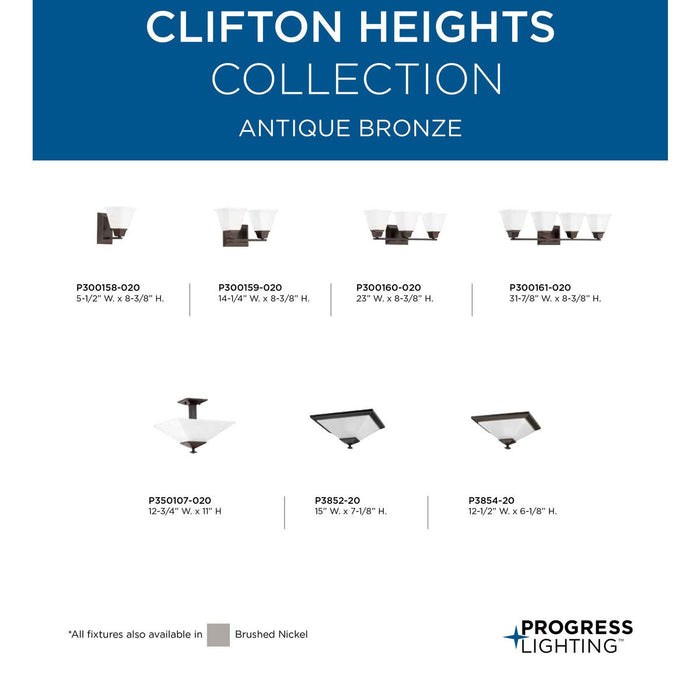 Clifton Hs Bath Bracket-Bathroom Fixtures-Progress Lighting-Lighting Design Store