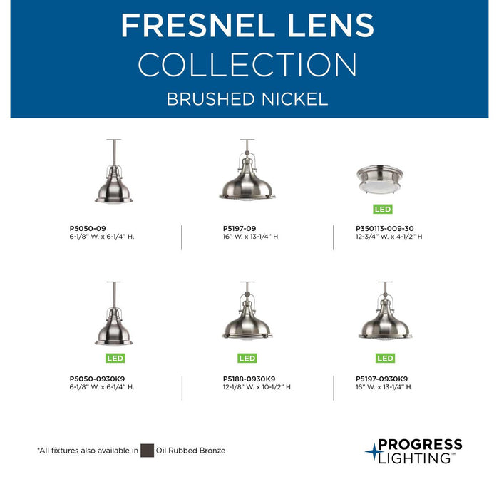 Fresnel Lens LED Pendant-Mini Pendants-Progress Lighting-Lighting Design Store