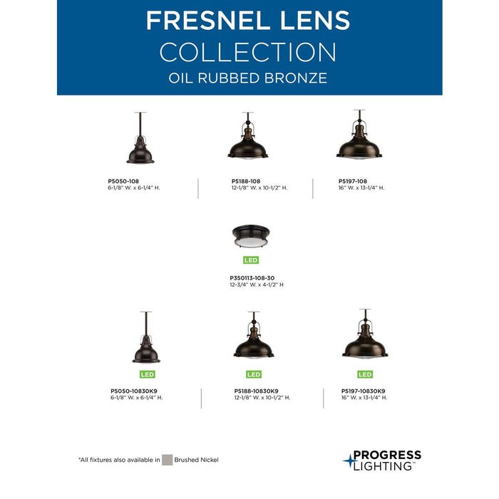 Fresnel Lens Pendant-Pendants-Progress Lighting-Lighting Design Store