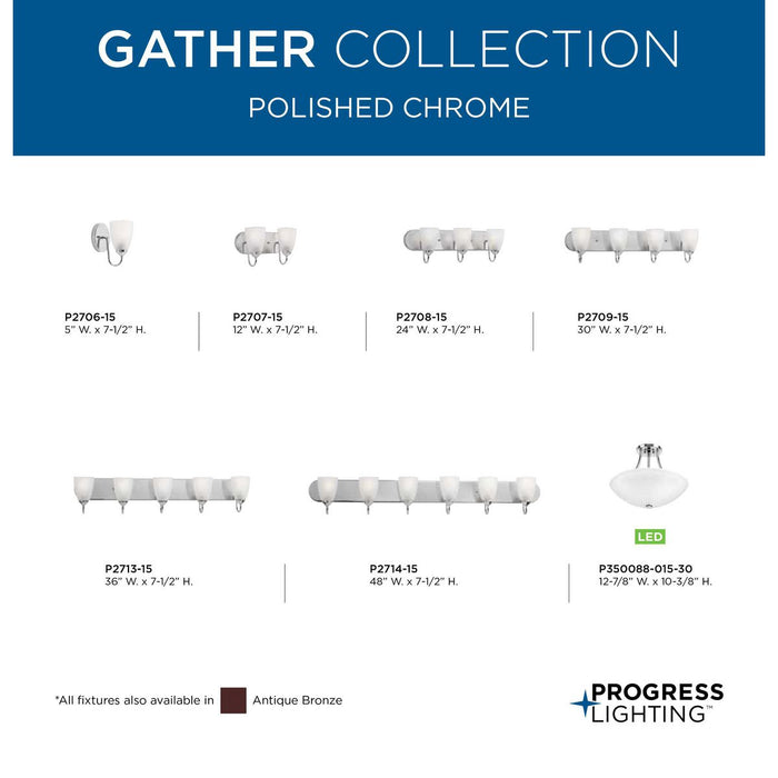 Gather Bath Light-Bathroom Fixtures-Progress Lighting-Lighting Design Store