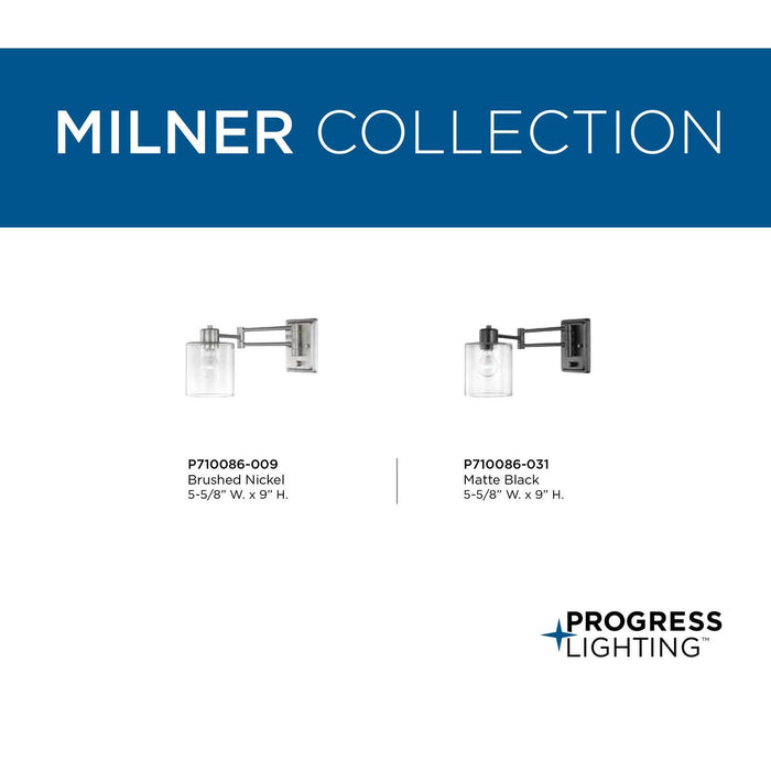 Milner Swing Arm Wall Lamp-Lamps-Progress Lighting-Lighting Design Store