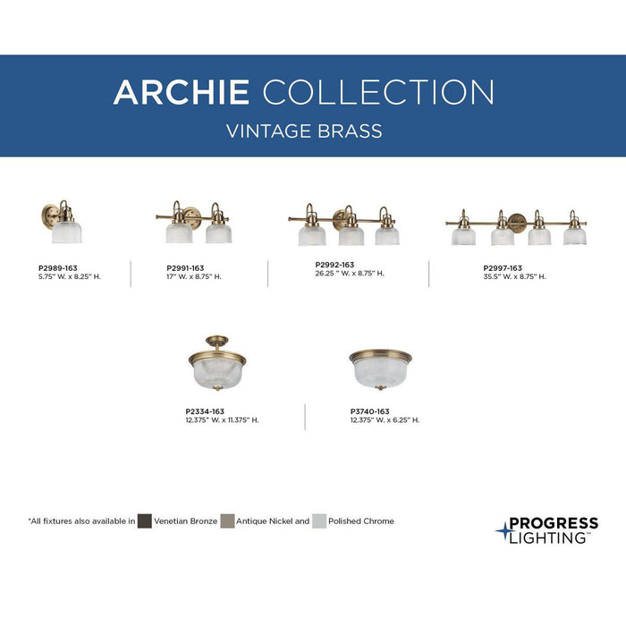 Archie Bath Bracket-Bathroom Fixtures-Progress Lighting-Lighting Design Store