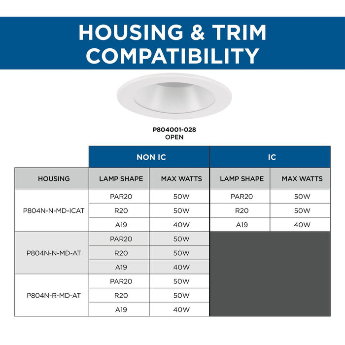 One Light Open Trim-Recessed-Progress Lighting-Lighting Design Store