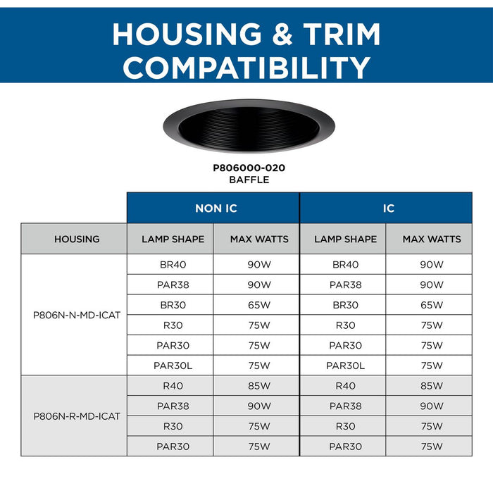One Light Baffle Trim-Recessed-Progress Lighting-Lighting Design Store