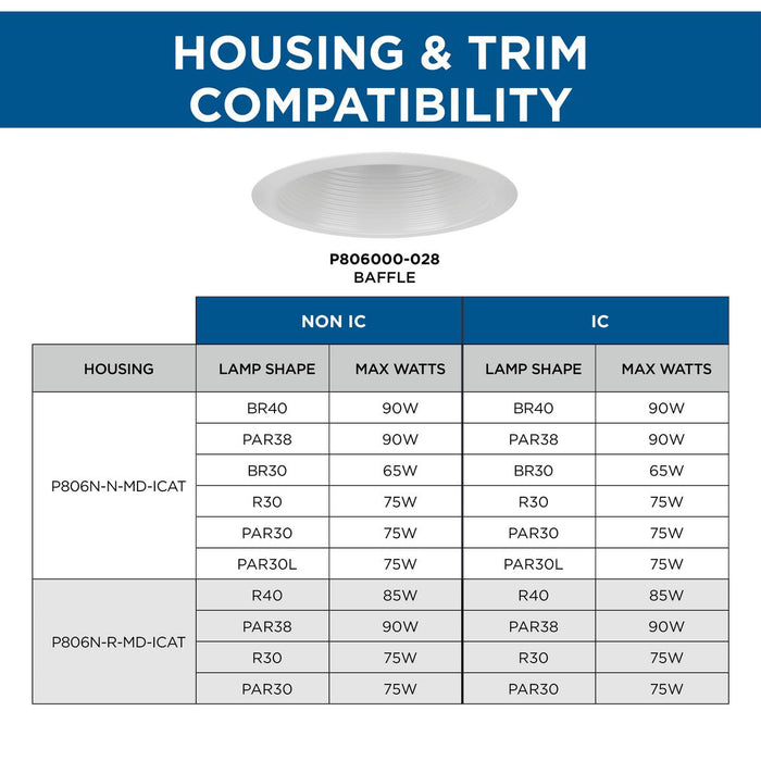 One Light Baffle Trim-Recessed-Progress Lighting-Lighting Design Store
