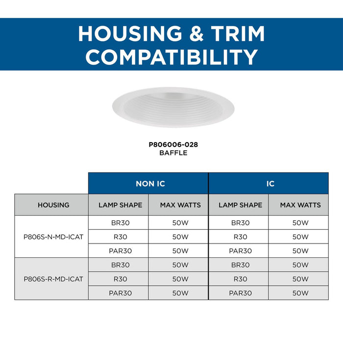 One Light Baffle Trim-Recessed-Progress Lighting-Lighting Design Store