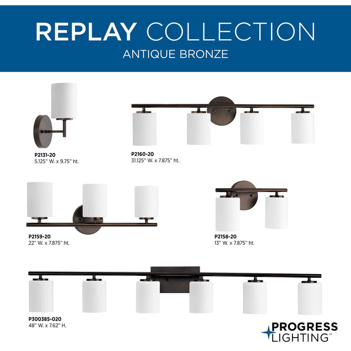 Replay Bath Vanity Light-Bathroom Fixtures-Progress Lighting-Lighting Design Store
