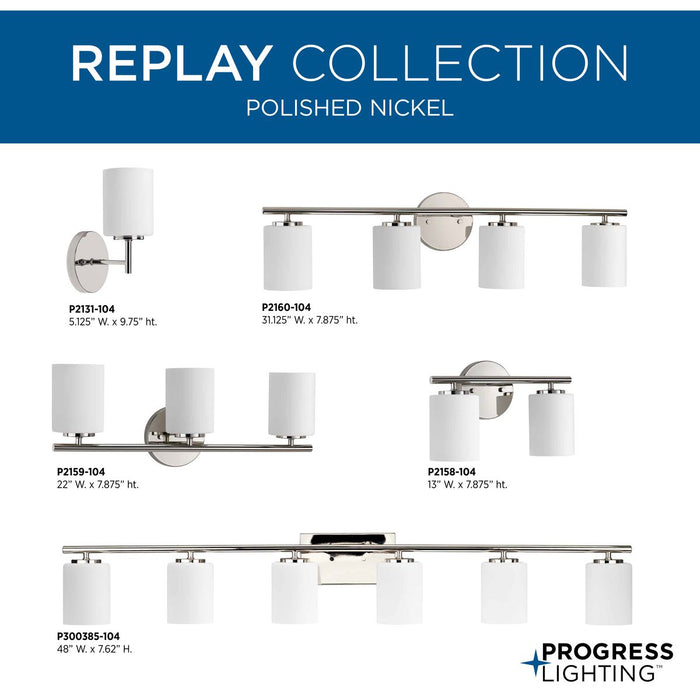 Replay Bath Vanity Light-Bathroom Fixtures-Progress Lighting-Lighting Design Store