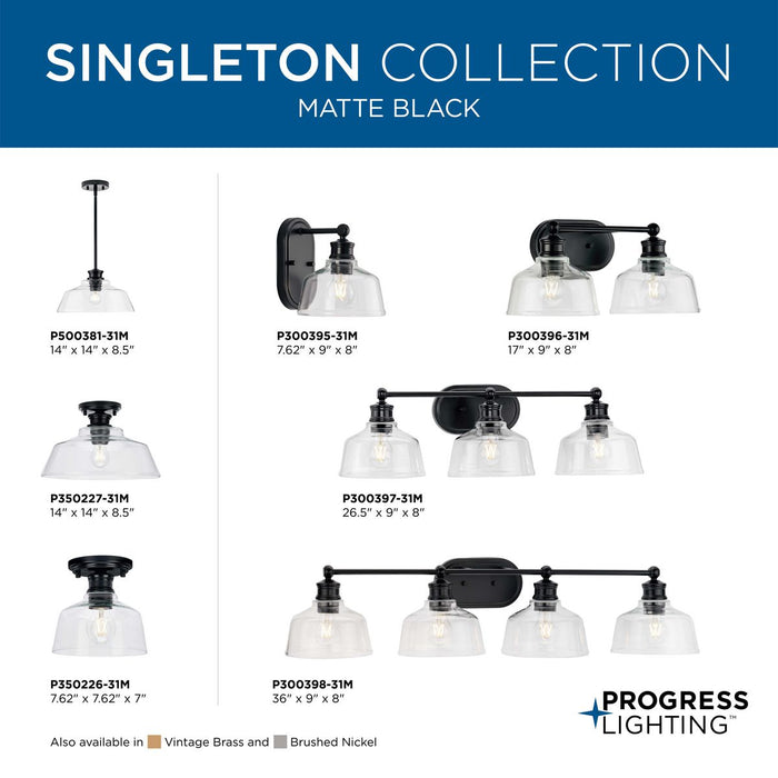 Singleton Bath Light-Bathroom Fixtures-Progress Lighting-Lighting Design Store