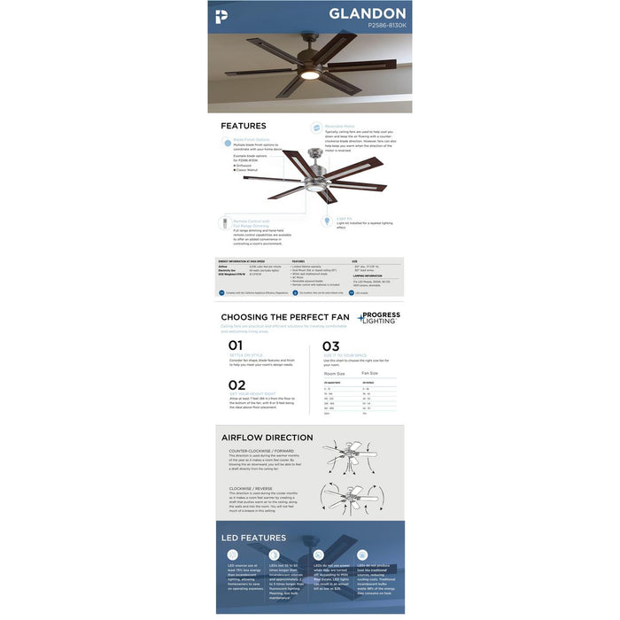 Glandon 60" Ceiling Fan-Fans-Progress Lighting-Lighting Design Store