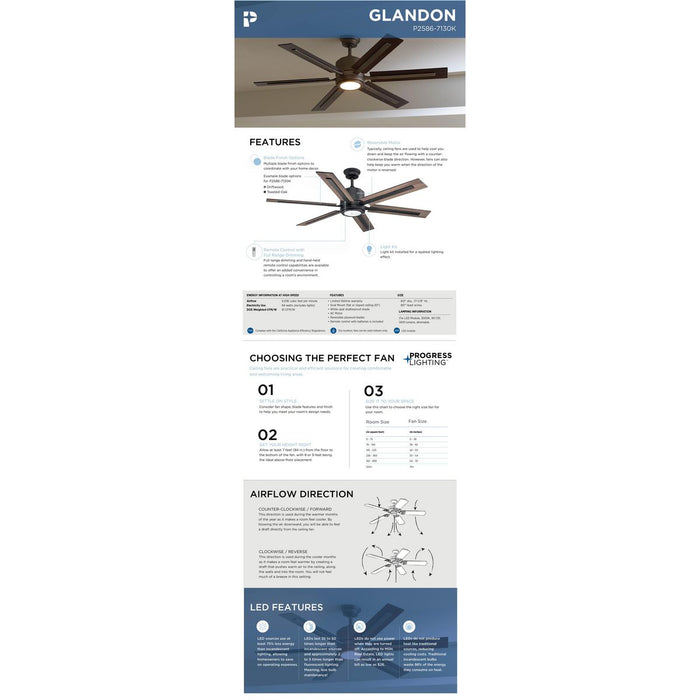 Glandon 60" Ceiling Fan-Fans-Progress Lighting-Lighting Design Store