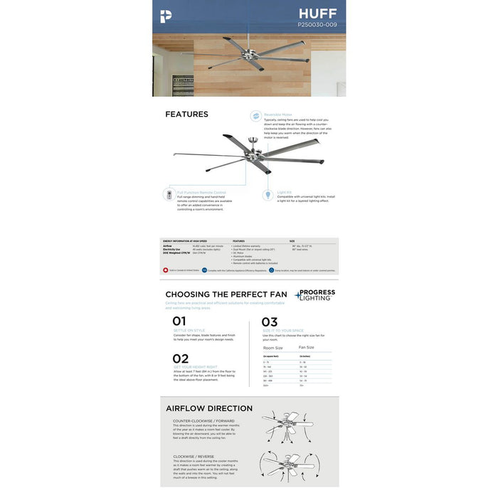 Huff Blade-Fans-Progress Lighting-Lighting Design Store