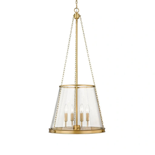 Prescott Four Light Pendant Rubbed Brass
