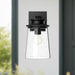 Quincy One Light Exterior Wall Mount Clear Bubble Glass/Textured Black-Exterior-Alora-Lighting Design Store