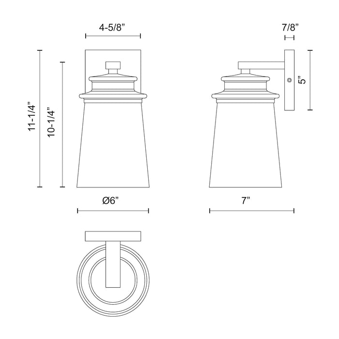 Quincy One Light Exterior Wall Mount Clear Bubble Glass/Textured Black-Exterior-Alora-Lighting Design Store
