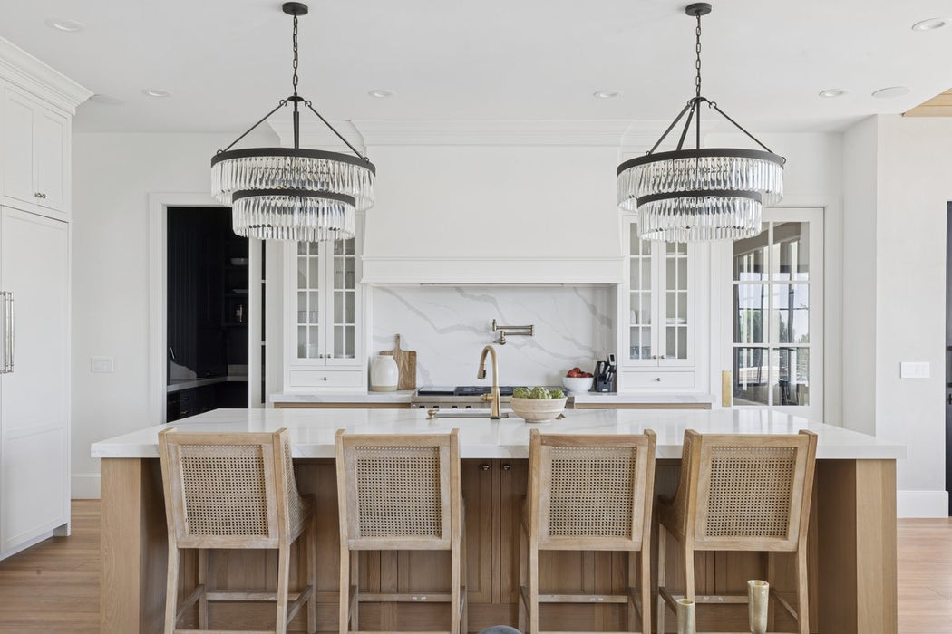 Emory Nine Light Chandelier Black Forged-Mid. Chandeliers-Crystorama-Lighting Design Store