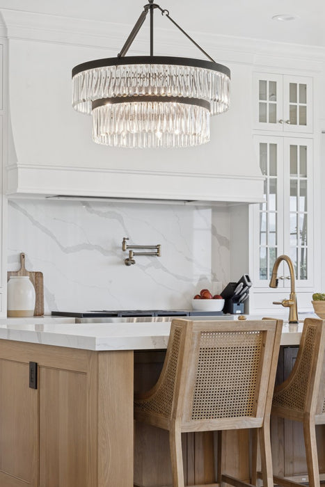 Emory Nine Light Chandelier Black Forged-Mid. Chandeliers-Crystorama-Lighting Design Store