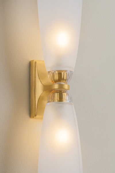 Ravenswood Two Light Bath Vintage Gold Leaf-Sconces-Hudson Valley-Lighting Design Store
