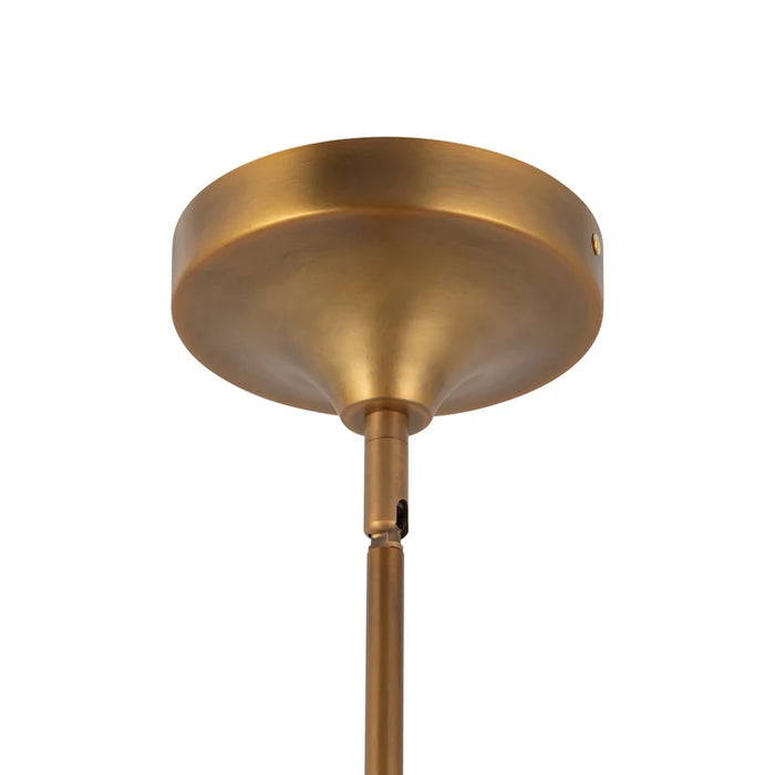 Reese LED Chandelier Vintage Brass/Amber Glass
