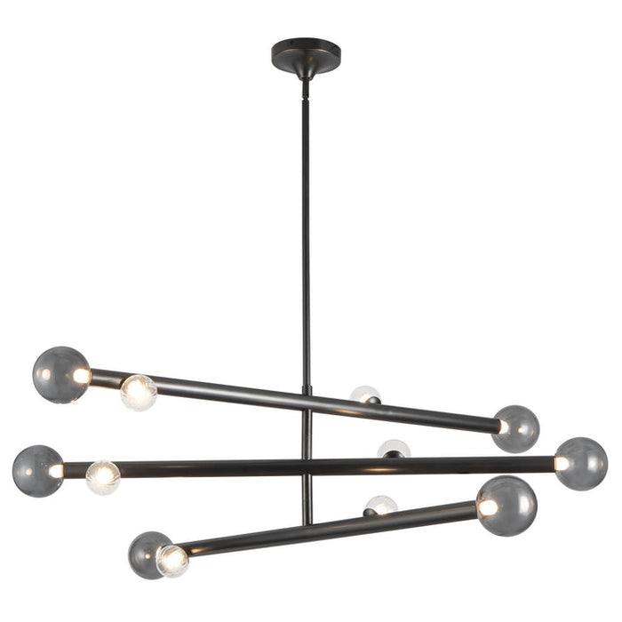 Reese LED Chandelier Urban Bronze/Smoked Glass