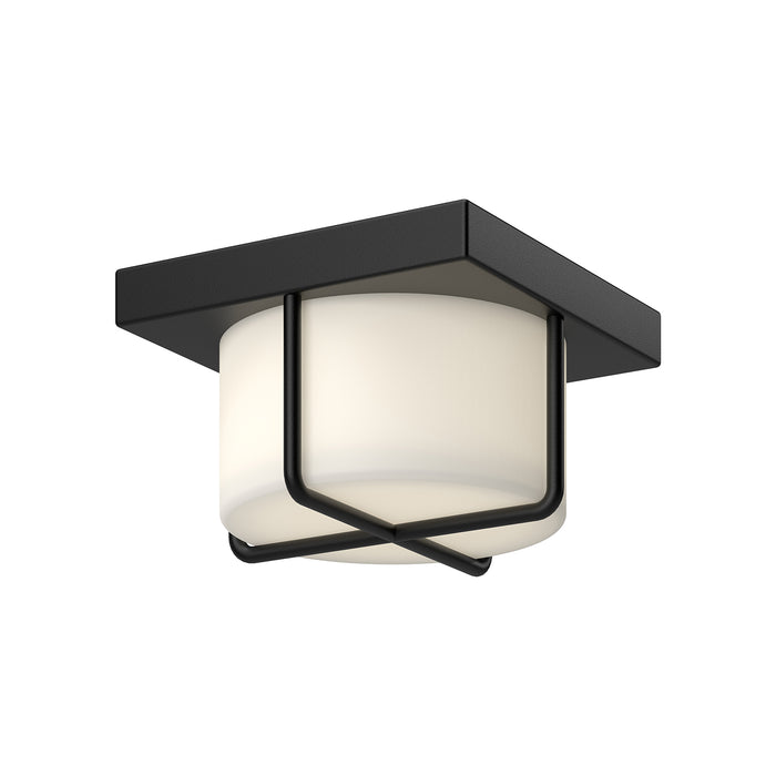 Regalo LED Flush Mount Black/Opal Glass-Flush Mounts-Kuzco Lighting-Lighting Design Store