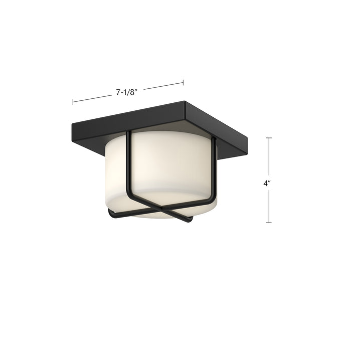 Regalo LED Flush Mount Black/Opal Glass-Flush Mounts-Kuzco Lighting-Lighting Design Store