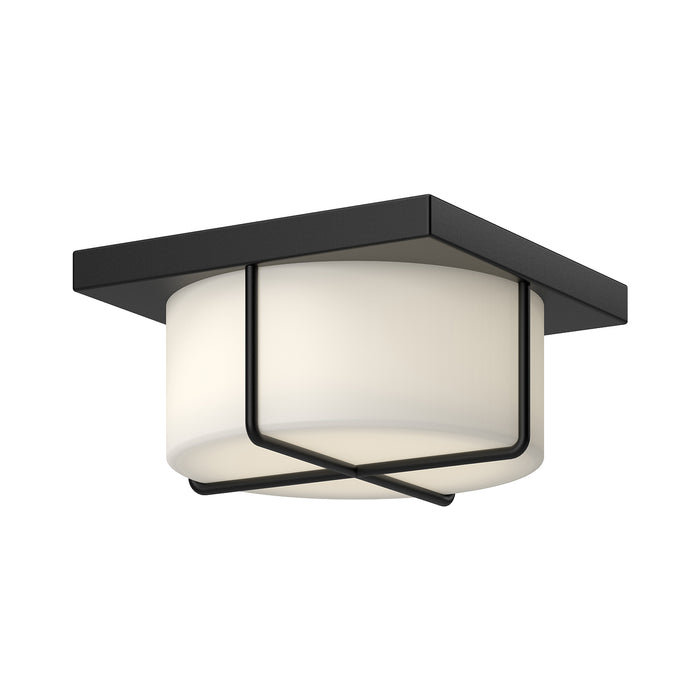 Reglao LED Flush Mount Black/Opal Glass-Flush Mounts-Kuzco Lighting-Lighting Design Store