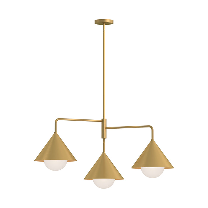 Remy Three Light Chandelier Brushed Gold/Opal Glass-Large Chandeliers-Alora-Lighting Design Store