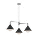 Remy Three Light Chandelier Matte Black/Opal Glass-Mid. Chandeliers-Alora-Lighting Design Store