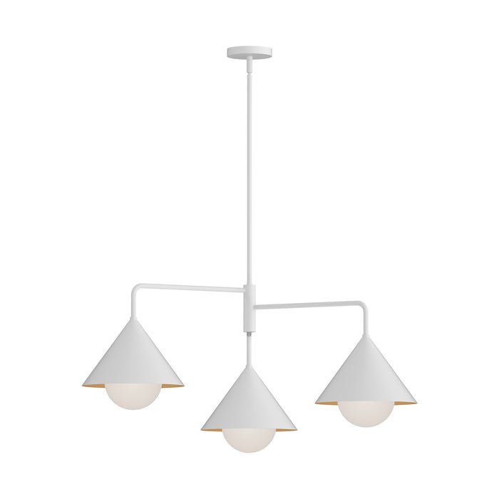 Remy Three Light Chandelier White/Opal Glass-Mid. Chandeliers-Alora-Lighting Design Store