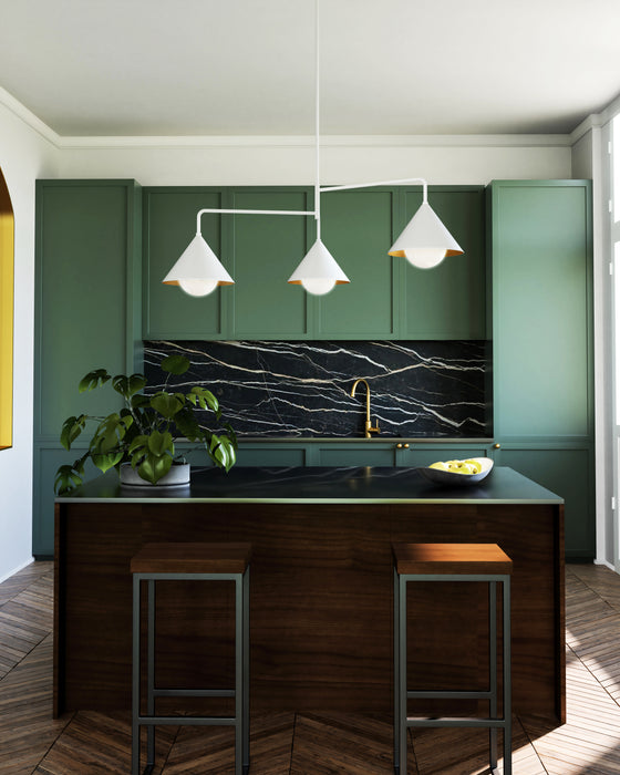 Remy Three Light Chandelier White/Opal Glass-Mid. Chandeliers-Alora-Lighting Design Store