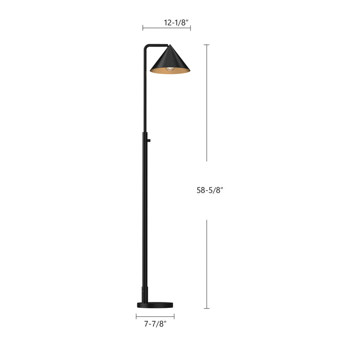 Remy One Light Floor Lamp Matte Black-Lamps-Alora-Lighting Design Store