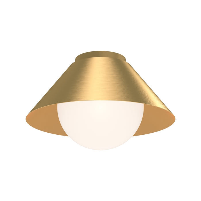 Remy One Light Flush Mount Brushed Gold/Opal Glass-Flush Mounts-Alora-Lighting Design Store