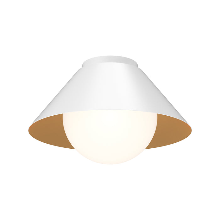 Remy One Light Flush Mount White/Opal Glass-Flush Mounts-Alora-Lighting Design Store