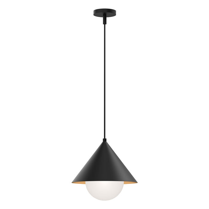 Remy One Light Pendant Matte Black/Opal Glass-Pendants-Alora-Lighting Design Store