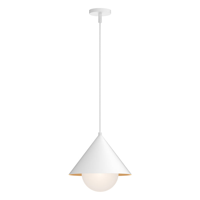 Remy One Light Pendant White/Opal Glass-Pendants-Alora-Lighting Design Store