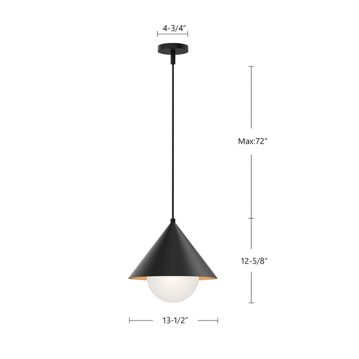 Remy One Light Pendant Brushed Gold/Opal Glass-Pendants-Alora-Lighting Design Store