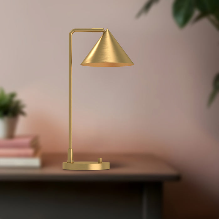 Remy One Light Table Lamp Brushed Gold-Lamps-Alora-Lighting Design Store