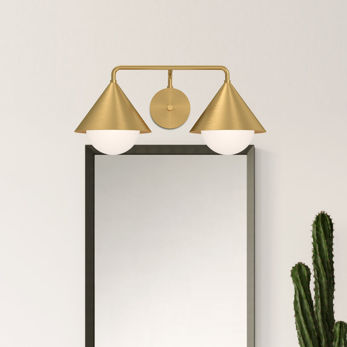 Remy Two Light Vanity Brushed Gold/Opal Glass-Bathroom Fixtures-Alora-Lighting Design Store