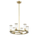 Revolve Six Light Chandelier Clear Glass/Natural Brass-Mini Chandeliers-Alora-Lighting Design Store
