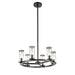 Revolve Six Light Chandelier Clear Glass/Urban Bronze-Mini Chandeliers-Alora-Lighting Design Store