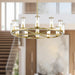 Revolve 12 Light Chandelier Clear Glass/Natural Brass-Mid. Chandeliers-Alora-Lighting Design Store
