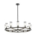 Revolve 12 Light Chandelier Clear Glass/Urban Bronze-Mid. Chandeliers-Alora-Lighting Design Store