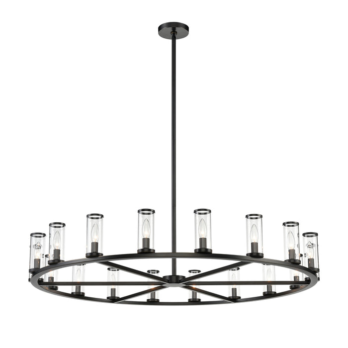 Revolve 18 Light Chandelier Clear Glass/Urban Bronze-Large Chandeliers-Alora-Lighting Design Store
