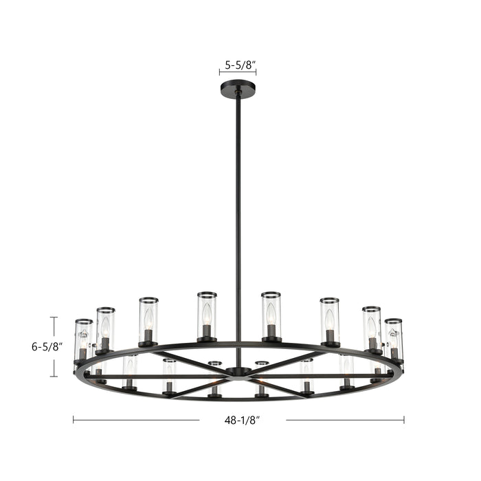 Revolve 18 Light Chandelier Clear Glass/Urban Bronze-Large Chandeliers-Alora-Lighting Design Store