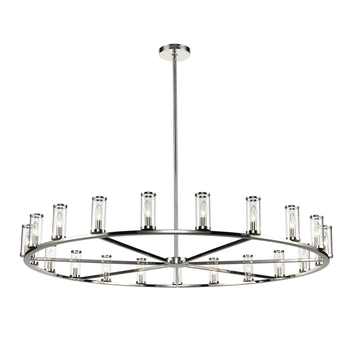 Revolve 21 Light Chandelier Clear Glass/Polished Nickel-Large Chandeliers-Alora-Lighting Design Store