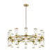 Revolve 24 Light Chandelier Clear Glass/Natural Brass-Mid. Chandeliers-Alora-Lighting Design Store
