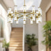 Revolve 24 Light Chandelier Clear Glass/Natural Brass-Mid. Chandeliers-Alora-Lighting Design Store