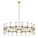 Revolve 36 Light Chandelier Clear Glass/Natural Brass-Large Chandeliers-Alora-Lighting Design Store