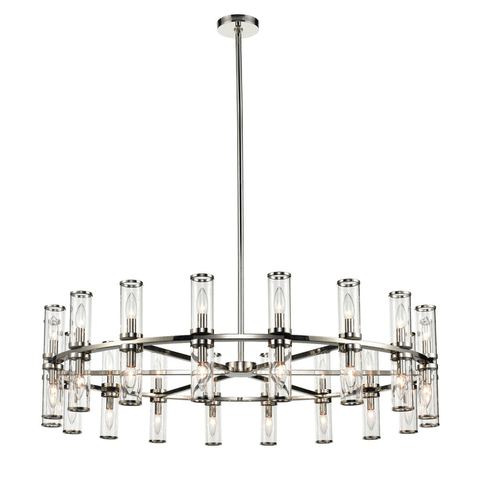 Revolve 36 Light Chandelier Clear Glass/Polished Nickel-Large Chandeliers-Alora-Lighting Design Store